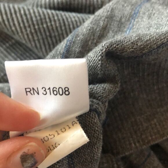 JOS A Bank Grey And Blue Striped Mens Long Sleeve Sweater - Picture 8 of 8